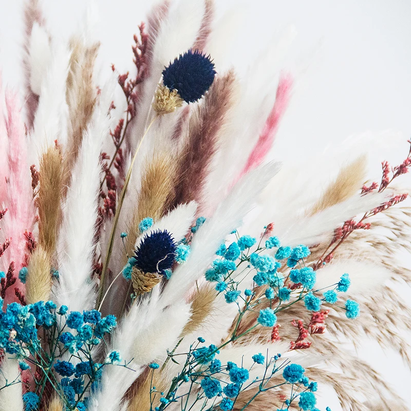 Wholesale Boho Home Decor Small Pampas Grass Bouquet Natural Rabbit Tail Dry Flower Bouquet for Christmas Decor details