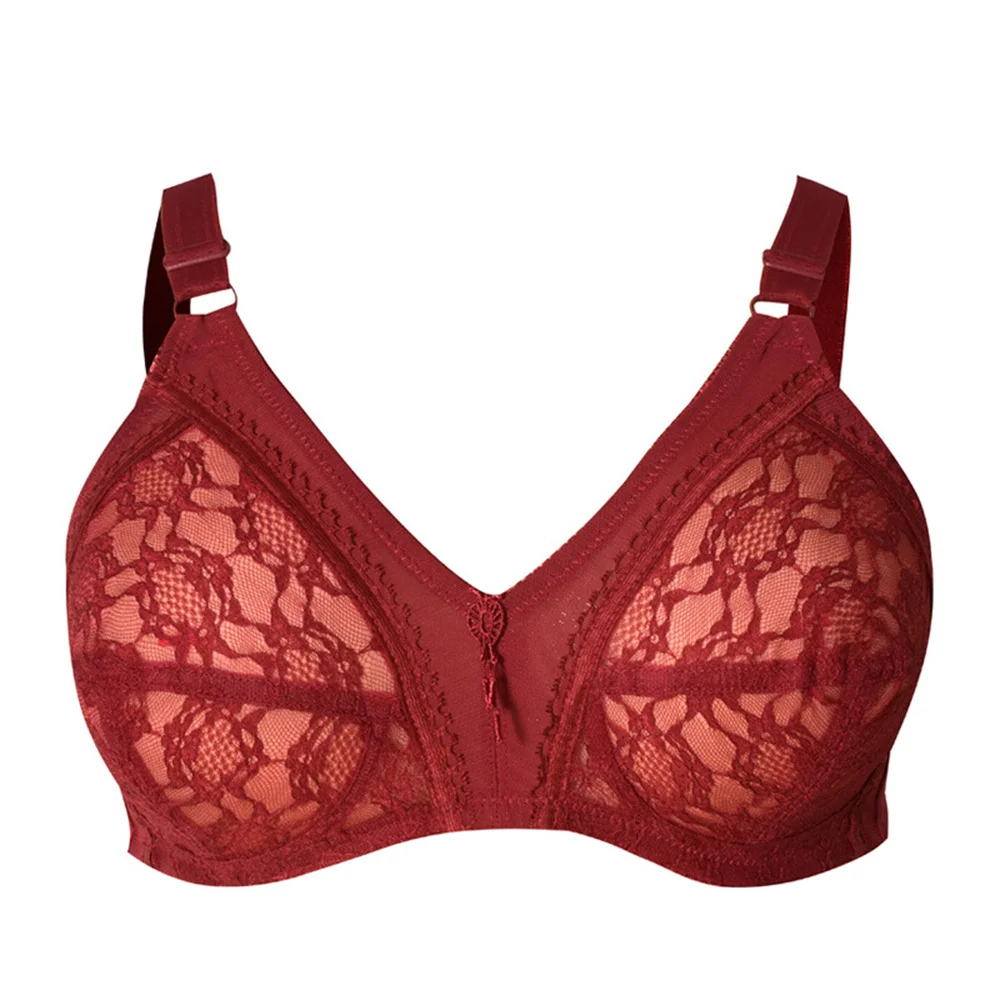 Lace Covered Large Size Bra for Fat Mature Women