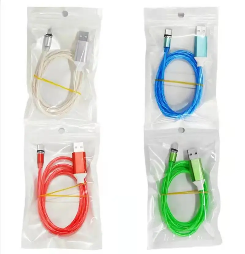 Горячая Распродажа 1 м 2 м Usb светодиодный светящийся телефон 3 в 1 Магнитный зарядный кабель