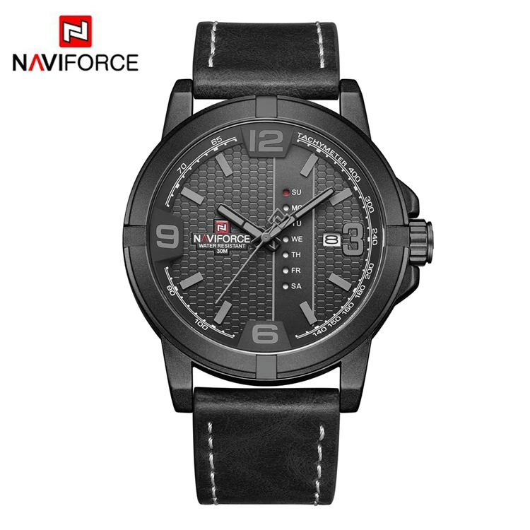 Naviforce on sale leather watch