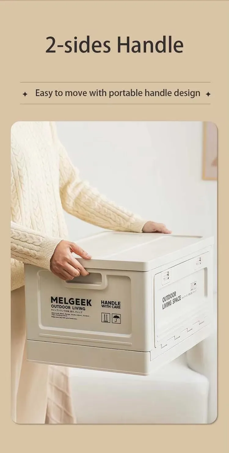 Large Plastic Storage Box with Side Opening Door Injection Technics Rectangle Shape for Car Trunk Camping Toy Storage details