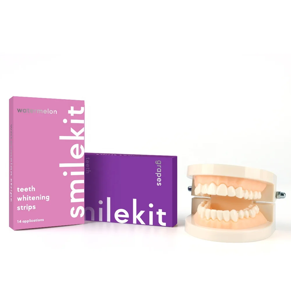 Smilekit Oral Hygiene Non Peroxide Fruit Flavor Dental Bleaching Tooth Strip Whitening Teeth