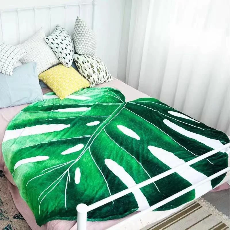 custom printed leaves shaped blanket wearable fleece tv blankets giant leaf blanket for winter
