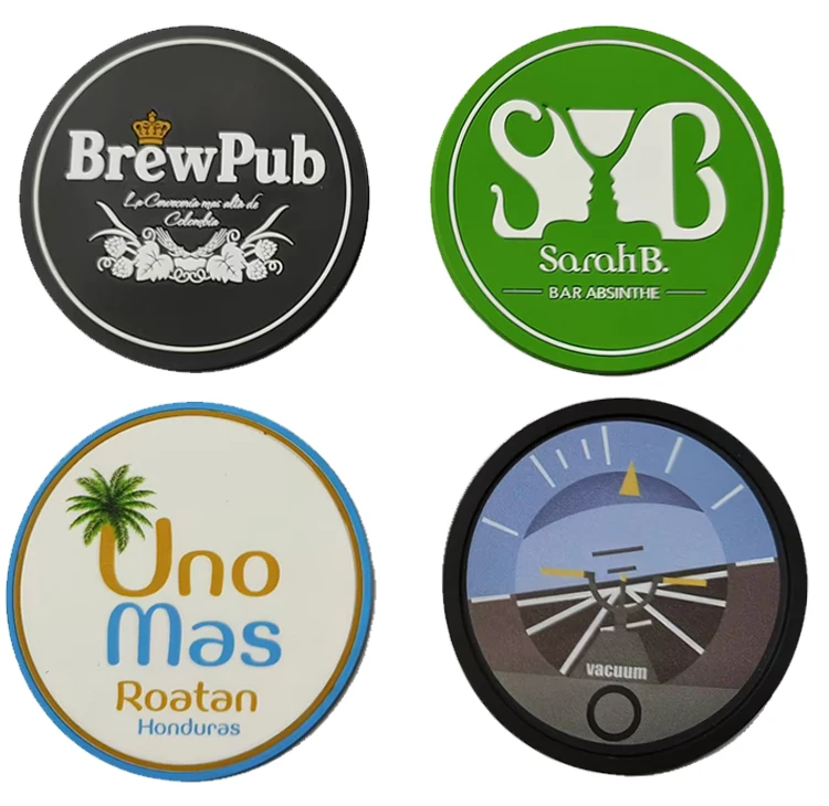 Custom Shaped Soft Plastic Sublimation Beer Coasters For Drinks Absorbent Felt And Rubber Silicone Paper Cup Rubber Coaster
