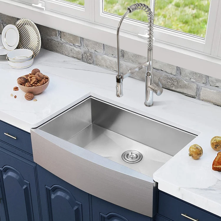 Hm3320 Steel Kitchen Sink 33"x22"x10" Undermount Farmhouse Sink Flat