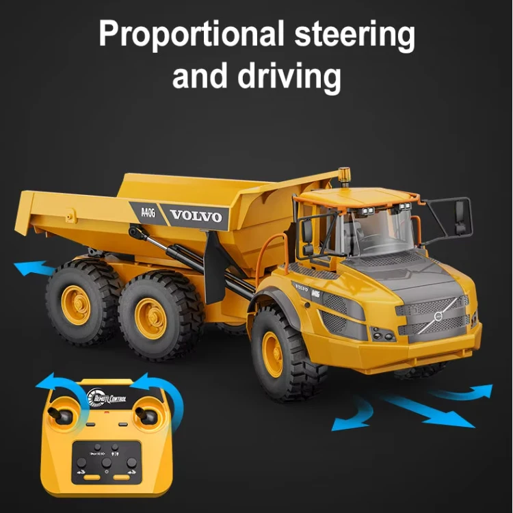 Double E 1:20 Scale RC Volvo A40G - Durable Radio Control Dump Truck