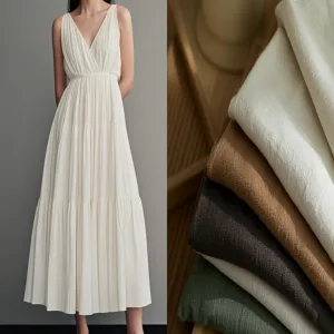 New Trendy Recycled Fabric Floral Printed Elegant V-Neck Beachy Style With Light Soft Natural Breathable Linen Maxi Dress