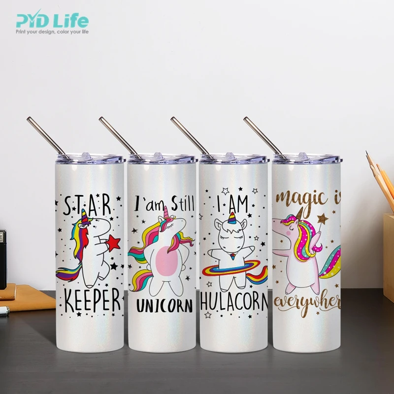 PYD Life Bulk Sublimation Tumbler Blanks Skinny White 20 OZ with Metal Straw  and Lid – PYD LIFE