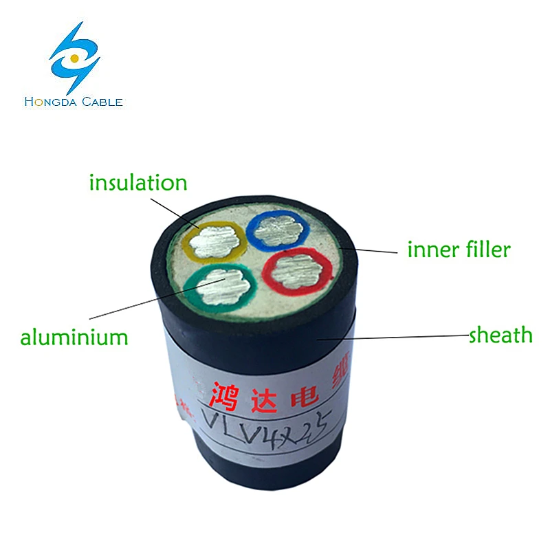 3 Phase Low Voltage XLPE Insulated Power Cable PVC Insulation 10mm 16mm 25mm 4 Core Aluminium Underground Electric Wire