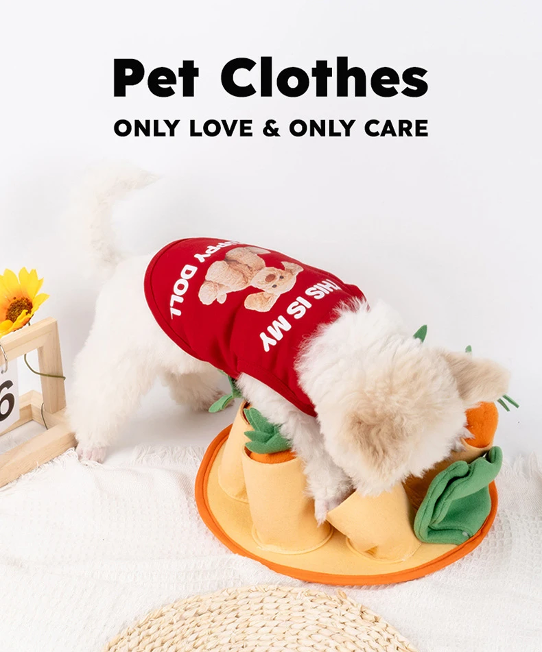 New Summer Thin Anti-hair Pet Clothes Bear Vest Than Bear Chihuahuas Small and Medium-sized Dog Clothes Cross-border details