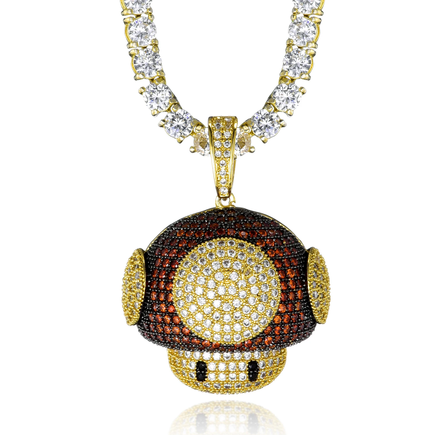 Mysterious mushroom necklace 銀ネックレス N_009 mushroom necklace | Cherry Red Pieces