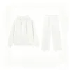 White hoodie set-straight