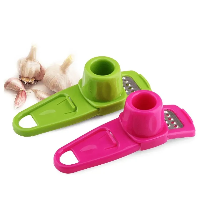 Hot Selling JIEJUN Plastic Garlic Press Cutter Kitchen Utensil Easy Control Easy Clean Manual Garlic Masher Home Restaurant Use