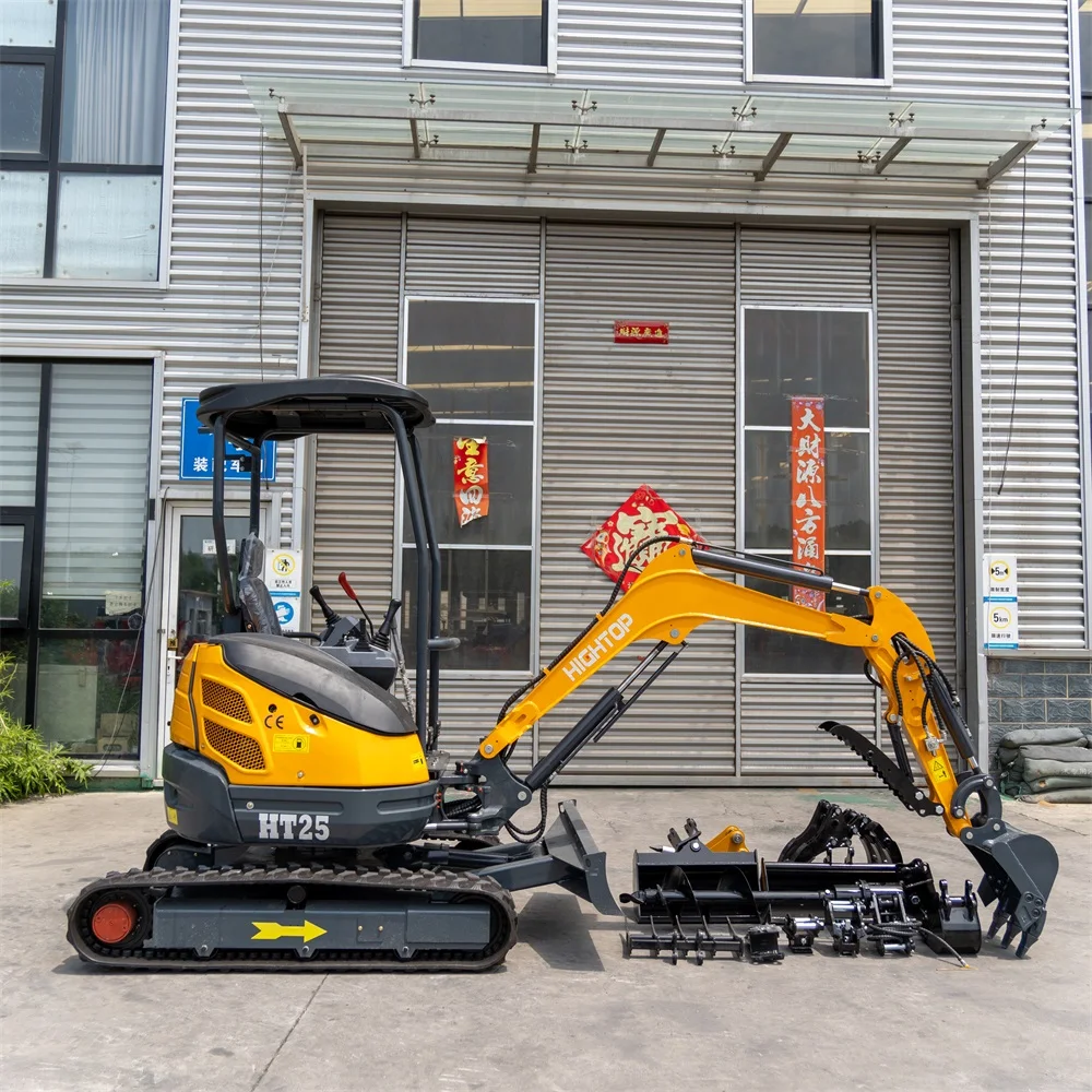 EU Toplo prodaja Backhoe Mini ekskavator 2,5 tona Hightop HT25 Mikro kopar 2025 Nova mašina Bagger DDP