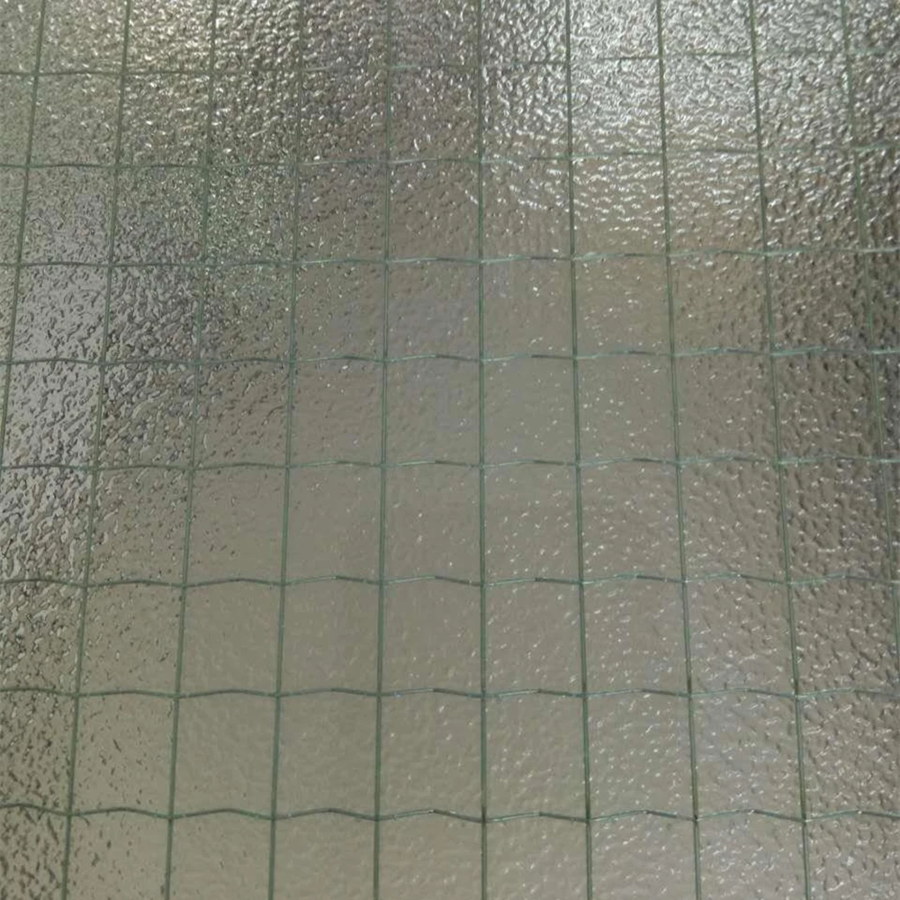 Building Door Clear Colored Nashiji Pattern 6mm Thickness Wire Reinforced Glass