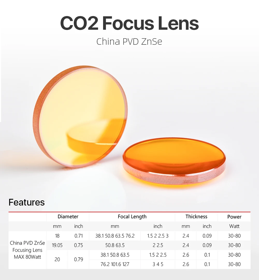 Cloudray Cl08 Co2 Laser Focus Lens For Laser Machine D20 Focal Length