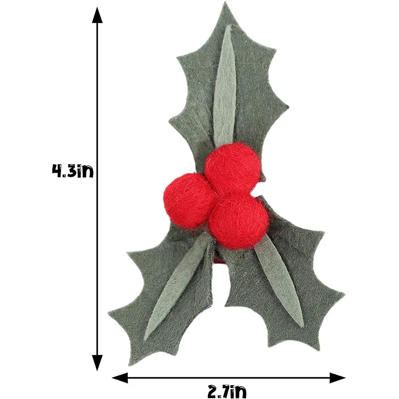 Рождественские аксессуары для волос из фетра повязка на голову красного с ягодами Падуба