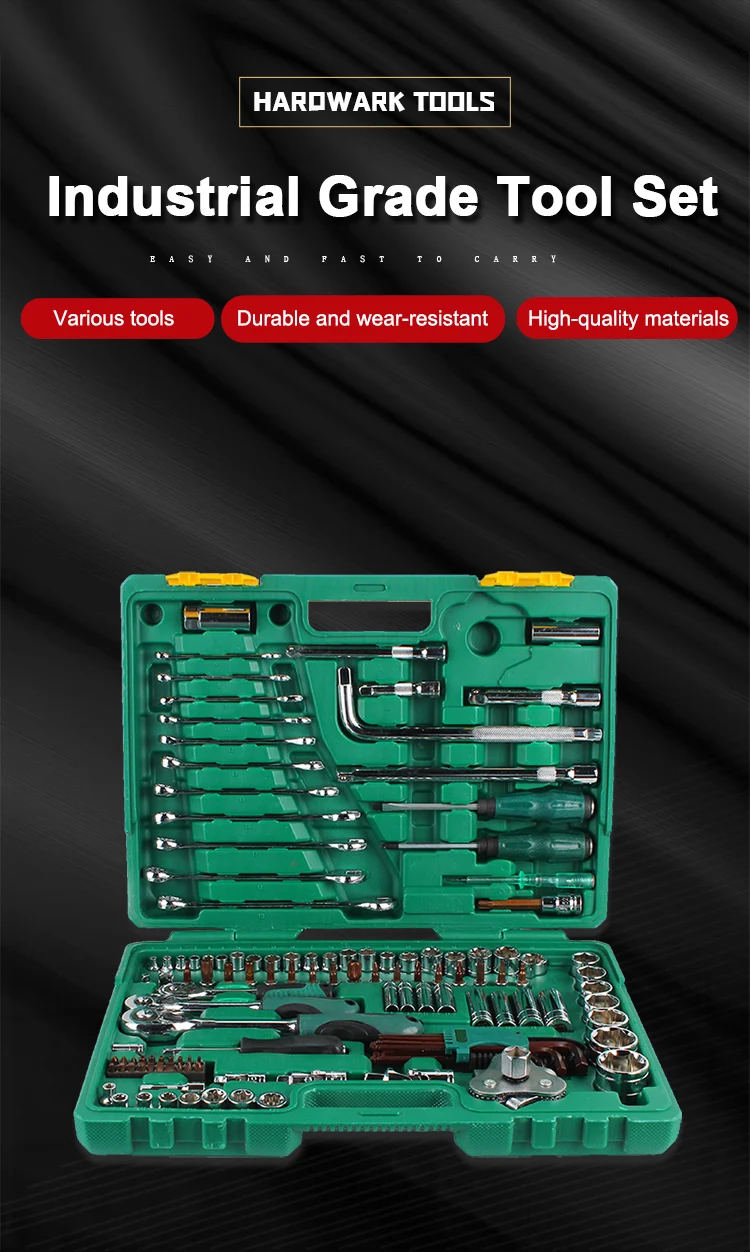 121 Pcs Multi Car Repair Mechanic Ratchet Socket Wrench Tool Set Car