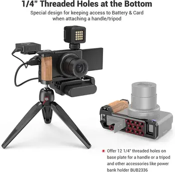SMALLRIG L-Shape Bracket Wooden Grip with Cold Shoe for Sony ZV1 Digital Camera - 2936 detail image