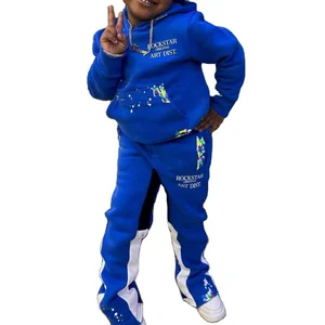 Wholesale Customize Brand Name Toddler Girl Clothing Hoodie Jogger Tracksuit Kids Streetwear Set Kids Tracksuits