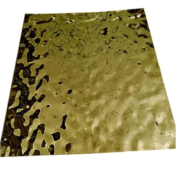 Mirror Corrugated 201 304 430 Water Ripple Gold Middle Silver Brass Golden Stainless Steel Decorative Sheet