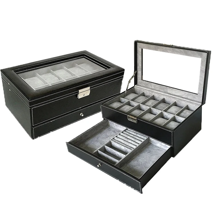 OEM оптовая продажа, роскошная коробка для хранения ювелирных изделий, кожаный чехол для часов, Органайзер