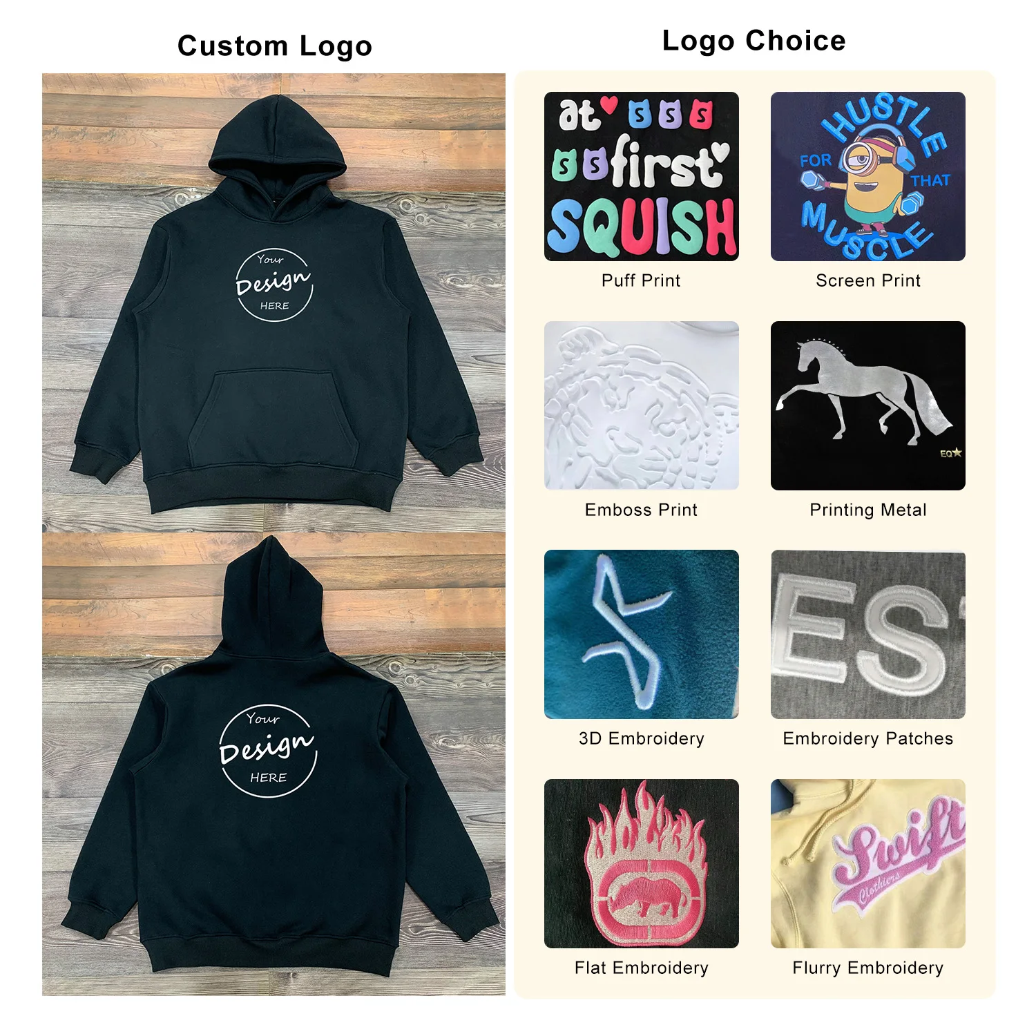 Men’s High Quality Oversized 100% Cotton Hoodies Wholesale Heavyweight Men’S Pullover Hoodie with Print Loose Fit