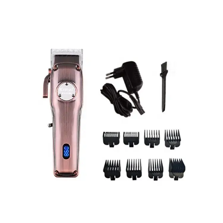 Cortadora de Pelo Recargable Kemei 9350 para Barbería, Cabezal de Corte  Ajustable de Acero al Carbono, Cuerpo de Metal, Afeitadora Eléctrica,