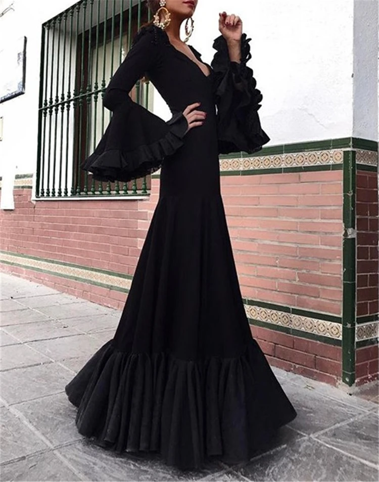 Черное Платье С Рукавами Фото