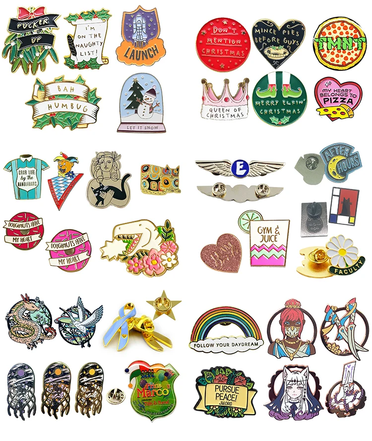 Wholesale Manufacturer Custom Enamel Pin Rubber Clutch Cheap Brooches