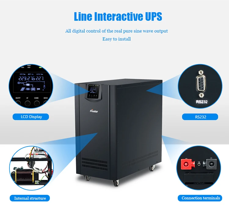 Power Inverter 220V Line Interactive UPS 6500VA Pure Sine Wave UPS