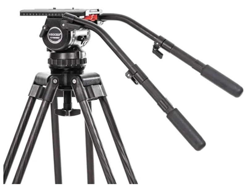 Factory Secced Reach Plus 4 Professional Broadcast CCTV Heavy Duty Video Camera Carbon Fiber Tripod 65KG Payload