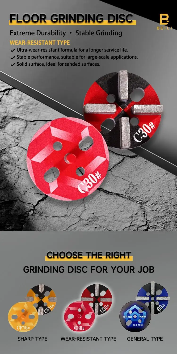 4'' 30# Durable Hot Press Round Plate Tools Diamond Floor Grinding Discs for Concrete Terrazzo Floor