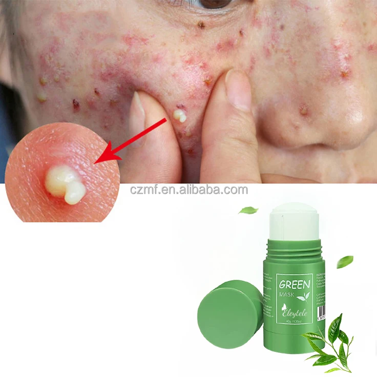 Moisturizing and Deep Cleansing Clay Facial Green Tea Musk Mask Stick Huge Beauty Green Purifying Stick Mask Solid for All Skin