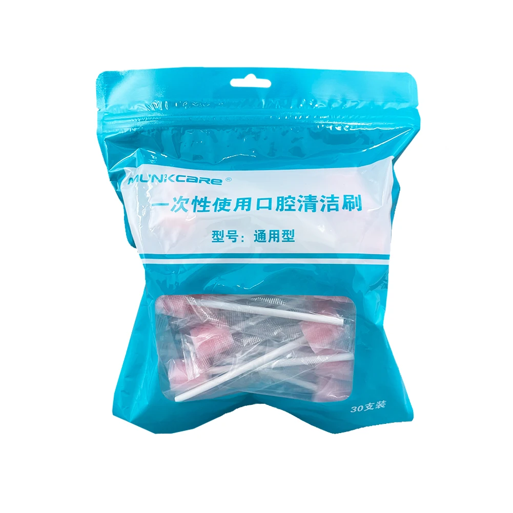 Disposable PP Stick Mouth Cleaning Stick Sponge Oral Swab Suppliers Cube Flower Shape Dental Foam Stick Pink Blue