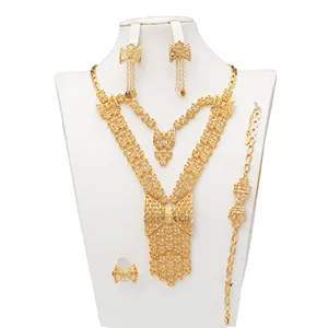 Fine Jewelry Wholesale Unique Jewelry Design 18k Gold Plated Saudi Arabia Jewelry Sets