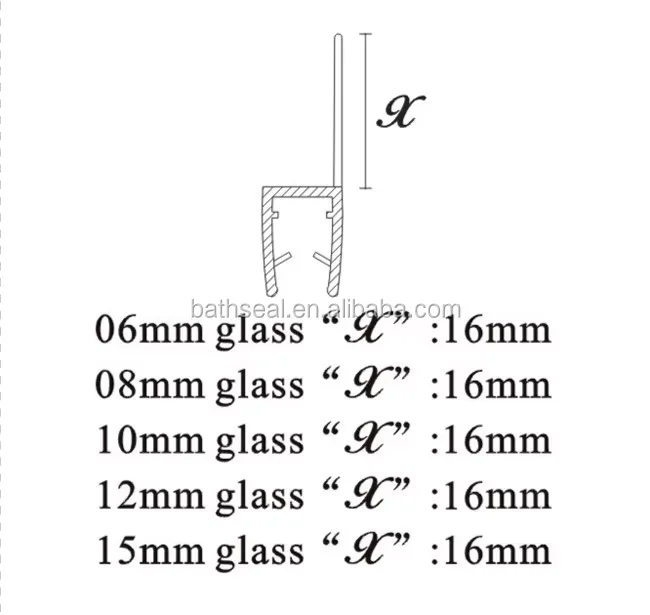 pc  shower sealing doors waterproof strips for glass shower door seal strip-8