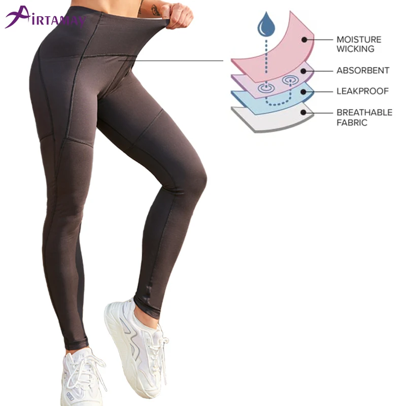Comfy Women Period Workout Leggings Menstruation Fitness Sports