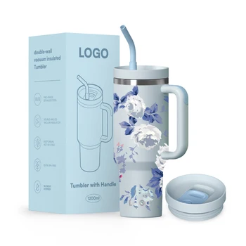 Powder Coated Tumbler Stainless Steel Vacuum Insulated Travel Tumbler with Lid and Straw