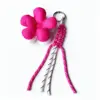 Fleur bicolore rose-rouge et blanc - cordon rose-rouge et blanc