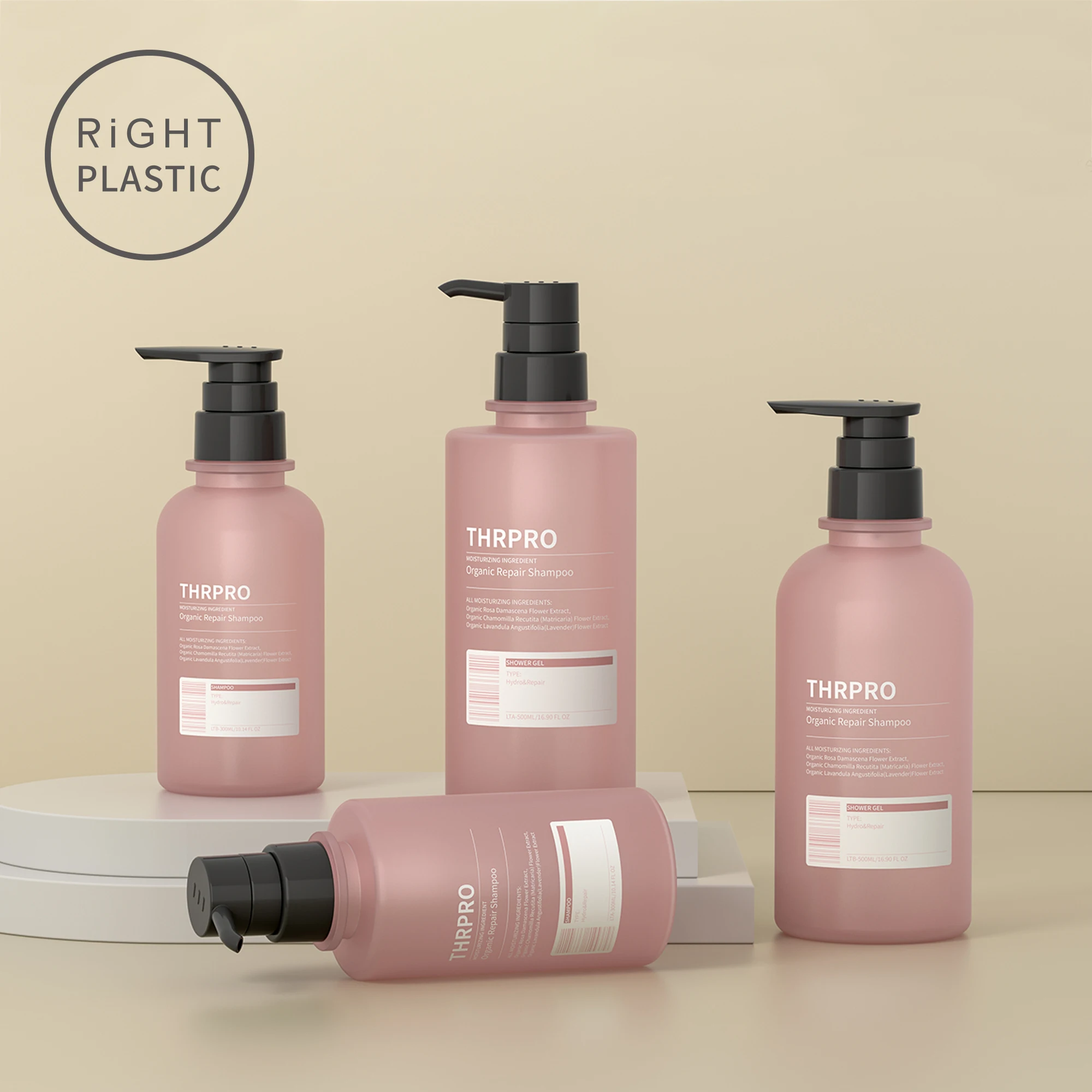 LTA 200ml 250ml 300ml 400ml 500ml Big Size Cosmetic Packaging Container Body Wash Shampoo Conditioner Lotion Bottle With Pump