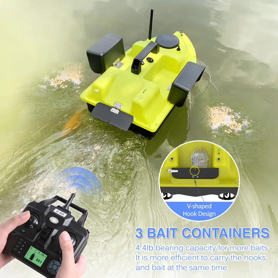 GPS Fishing Bait Boat with 3 Bait Containers Automatic Bait Boat