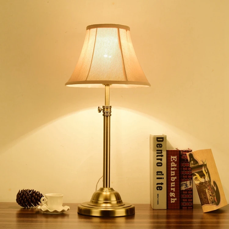 American simple lift table lamp living room bedroom bedside warm hotel model room study iron warm LED light