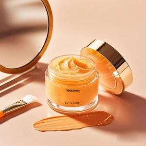 Factory Custom Brand Vitamin c Exfoliation Whitening Orange Fruit Vc Lip Scrub