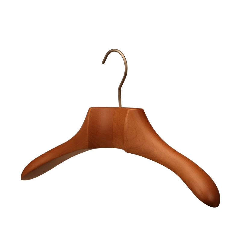 Elegant and Massive  Customize Beech  Wooden Coat Hanger Fancy Wide Shoulder Wooden Clothes Suit Luxury Hanger