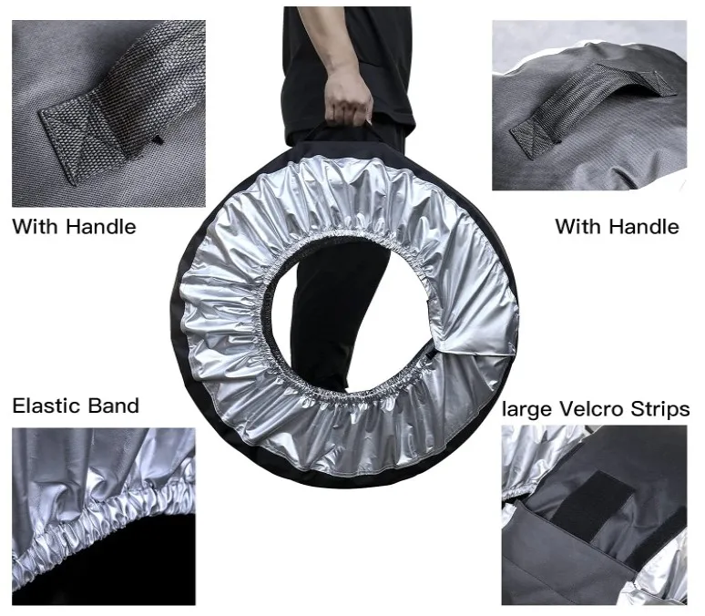 Tire Cover, Seasonal Tire Totes,Polyester Wheel Tires Storage Bags, Waterproof Dustproof Wheel Covers Fit for 16"-20"