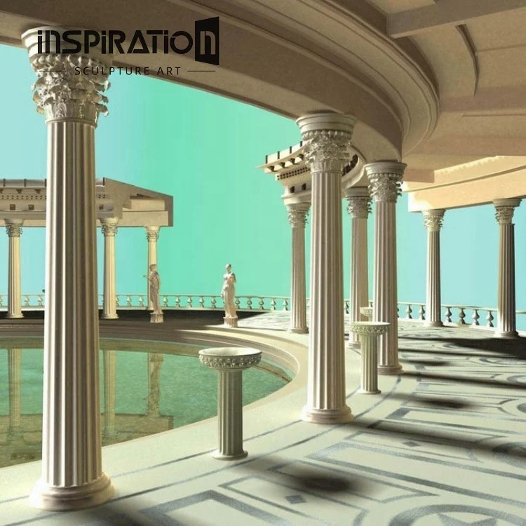 Outdoor Decoration Light Weight EPS Polystyrene Foam Corinthian Column and Glass Fiber Reinforced Concrete GFRC