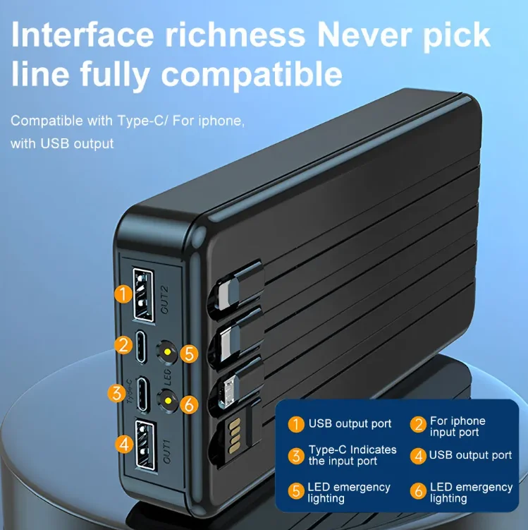 Portable Power Bank Case 6*18650 USB Battery Storage Box Fast Charge ...