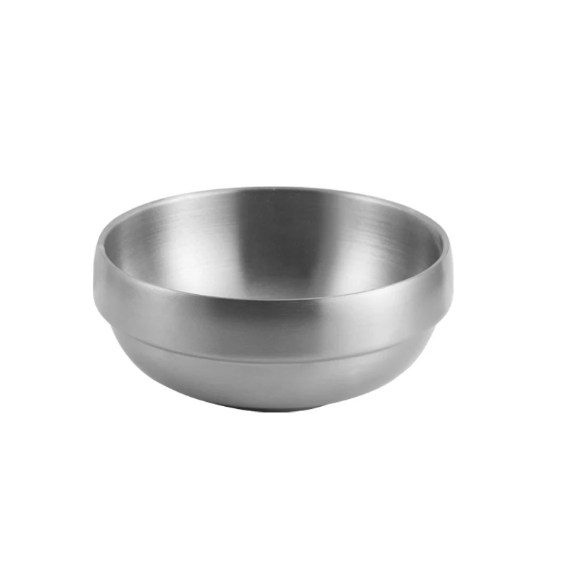 Stainless Steel Rice Serving Bowl Double Wall Soup Bowl Heat Insulated Gold  Silver For Kitchen Kids