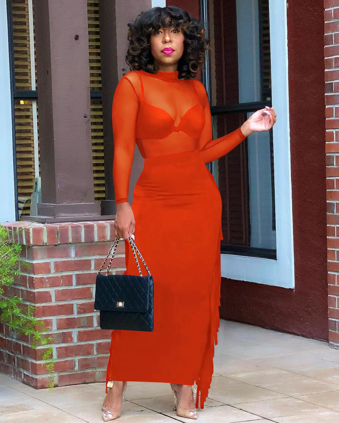 two piece long sleeve bodycon dress Two Piece Dress for Women One Shoulder Long Sleeve Tweed Bodycon Ankle-Length Dress Y2K Style from Dhgate Two Piece Dress